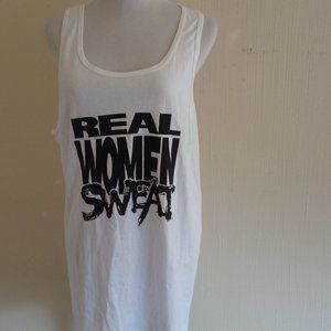 NWOT Fruit of the loom White Tank Top "Real Women Sweat" sz. M